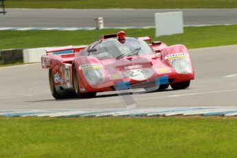 © Octane Photographic Ltd. 2012 Donington Historic Festival. “1000km” for pre-72 sports-racing cars, qualifying. Ferrari 512M - Paul Knapfield. Digital Ref : 0319cb1d8435