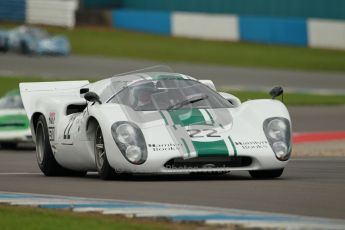 © Octane Photographic Ltd. 2012 Donington Historic Festival. “1000km” for pre-72 sports-racing cars, qualifying. Lola T70 Mk.3B - Frank Sytner/Simon Hadfield. Digital Ref : 0319cb1d8490