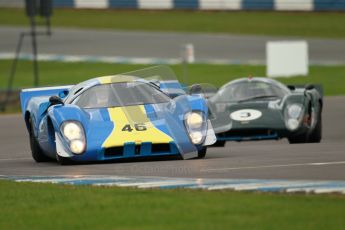 © Octane Photographic Ltd. 2012 Donington Historic Festival. “1000km” for pre-72 sports-racing cars, qualifying. Lola T70 - David Coplow/Martin Stretton. Digital Ref : 0319cb1d8508