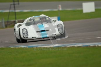 © Octane Photographic Ltd. 2012 Donington Historic Festival. “1000km” for pre-72 sports-racing cars, qualifying. Porsche 910 - Rainer Becker/David Clark. Digital Ref : 0319cb1d8544