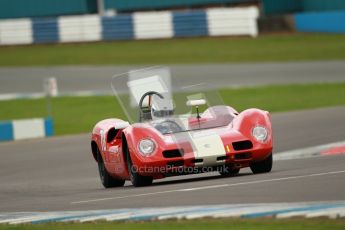© Octane Photographic Ltd. 2012 Donington Historic Festival. “1000km” for pre-72 sports-racing cars, qualifying. Elva Mk.8 - Dion Kremer/Gabriel Kramer. Digital Ref : 0319cb1d8557