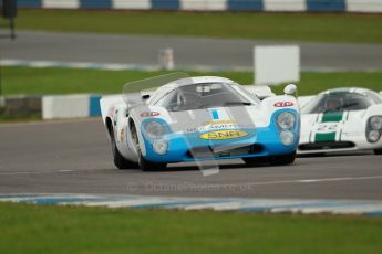 © Octane Photographic Ltd. 2012 Donington Historic Festival. “1000km” for pre-72 sports-racing cars, qualifying. Lola T70 Mk.3B - Leo Voyazides/Simon Hadfield. Digital Ref : 0319cb1d8569