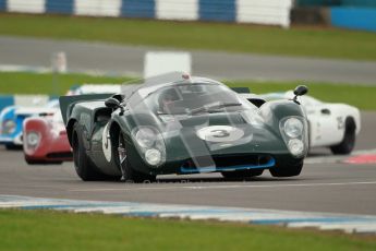 © Octane Photographic Ltd. 2012 Donington Historic Festival. “1000km” for pre-72 sports-racing cars, qualifying. Lola T70 Mk.3B - Jason Wright/Michael Gans. Digital Ref : 0319cb1d8580