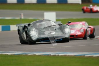© Octane Photographic Ltd. 2012 Donington Historic Festival. “1000km” for pre-72 sports-racing cars, qualifying. Lola T70 Mk.3B - Jason Wright/Michael Gans. Digital Ref : 0319cb1d8613