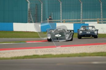 © Octane Photographic Ltd. 2012 Donington Historic Festival. “1000km” for pre-72 sports-racing cars, qualifying. Lola T70 Mk.3B - Jason Wright/Michael Gans. Digital Ref : 0319cb1d8645