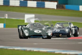 © Octane Photographic Ltd. 2012 Donington Historic Festival. “1000km” for pre-72 sports-racing cars, qualifying. Lola T70 Mk.3B - Jason Wright/Michael Gans. Digital Ref : 0319cb1d8650