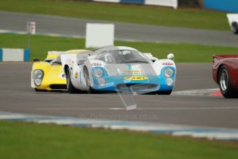 © Octane Photographic Ltd. 2012 Donington Historic Festival. “1000km” for pre-72 sports-racing cars, qualifying. Lola T70 Mk.3B - Leo Voyazides/Simon Hadfield. Digital Ref : 0319cb1d8672