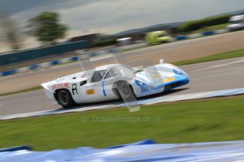 © Octane Photographic Ltd. 2012 Donington Historic Festival. “1000km” for pre-72 sports-racing cars, qualifying. Lola T70 Mk.3B - Leo Voyazides/Simon Hadfield. Digital Ref : 0319cb7d0144