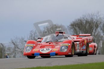 © Octane Photographic Ltd. 2012 Donington Historic Festival. “1000km” for pre-72 sports-racing cars, qualifying. Ferrari 512M - Paul Knapfield. Digital Ref : 0319lw7d9116