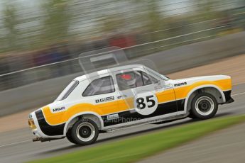 © Octane Photographic Ltd. 2012 Donington Historic Festival. JD Classics Challenge for 66 to 85 touring cars, qualifying. Ford Escort Mk.I - Sean Brown/Robert Brown. Digital Ref : 0318cb7d0101