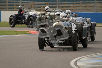 © Octane Photographic Ltd. 2012 Donington Historic Festival. “Mad Jack” for pre-war sportscars, qualifying. The Duncan Wiltshire/Clive Morley car leads a Bentley 4 ship formation though the Esses. Digital Ref : 0314lw7d7101