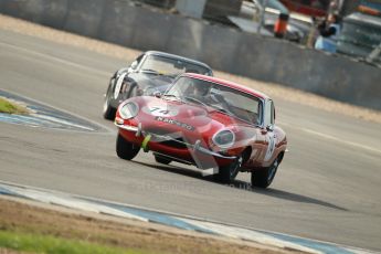 © Octane Photographic Ltd. 2012 Donington Historic Festival. Pre-63 GT, qualifying. Jaguar E-type - Chris Phillips. Digital Ref : 0322cb1d9278