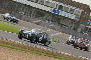 © Octane Photographic Ltd. 2012 Donington Historic Festival. Pre-63 GT, qualifying. AC Ace - Mark Knopfler, Alain de Cadenet. Digital Ref : 0322cb7d0373