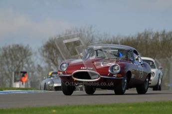 © Octane Photographic Ltd. 2012 Donington Historic Festival. Pre-63 GT, qualifying. Jaguar E-type - James Cottingham, Jeremy Cottingham. Digital Ref : 0322lw7d0249