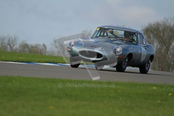 © Octane Photographic Ltd. 2012 Donington Historic Festival. Pre-63 GT, qualifying. Jaguar E-type - Per Jonsson. Digital Ref : 0322lw7d0301
