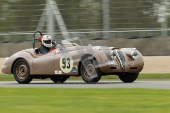 © Octane Photographic Ltd. 2012 Donington Historic Festival. RAC Woodcote Trophy for pre-56 sportscars, qualifying. Jaguar KX120 OTS - Wil Arif/Jarrah Venables. Digital Ref : 0316cb1d8088