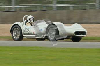 © Octane Photographic Ltd. 2012 Donington Historic Festival. RAC Woodcote Trophy for pre-56 sportscars, qualifying. Lister Bristol - Stephen Bond/Keith Fell. Digital Ref : 0316cb1d8092