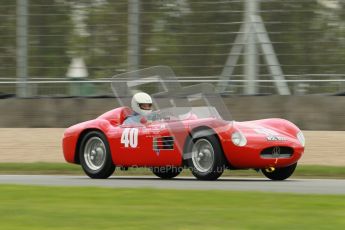 © Octane Photographic Ltd. 2012 Donington Historic Festival. RAC Woodcote Trophy for pre-56 sportscars, qualifying. Maserati 150S - Martin Halusa. Digital Ref : 0316cb1d8099