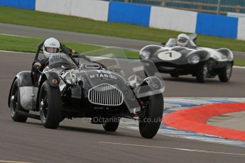 © Octane Photographic Ltd. 2012 Donington Historic Festival. RAC Woodcote Trophy for pre-56 sportscars, qualifying. Allard J2 - Patrick Watts. Digital Ref : 0316lw7d8211