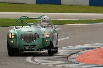 © Octane Photographic Ltd. 2012 Donington Historic Festival. RAC Woodcote Trophy for pre-56 sportscars, qualifying. Austin-Healey. Digital Ref : 0316lw7d8423