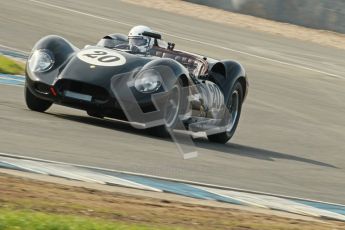 © Octane Photographic Ltd. 2012 Donington Historic Festival. Stirling Moss Trophy for pre-61 sportscars, qualifying. Lister Knobbly - Alastair Dovey/Mark Hales. Digital Ref : 0321cb1d8997