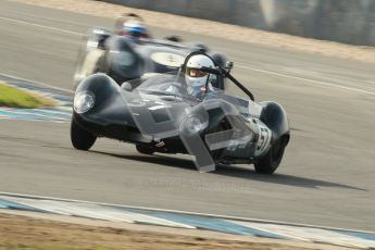 © Octane Photographic Ltd. 2012 Donington Historic Festival. Stirling Moss Trophy for pre-61 sportscars, qualifying. Lola Mk.1 - Peter Rutt, Peter Sugden. Digital Ref : 0321cb1d9017