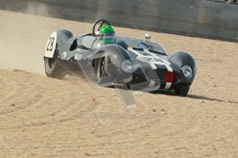 © Octane Photographic Ltd. 2012 Donington Historic Festival. Stirling Moss Trophy for pre-61 sportscars, qualifying. Cooper Monaco - Martin Stretton. Digital Ref : 0321cb1d9090
