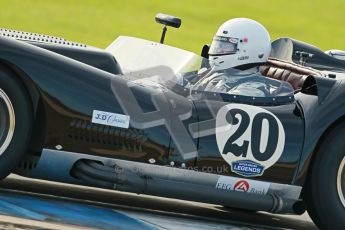 © Octane Photographic Ltd. 2012 Donington Historic Festival. Stirling Moss Trophy for pre-61 sportscars, qualifying. Lister Knobbly - Alastair Dovey/Mark Hales. Digital Ref : 0321cb1d9122