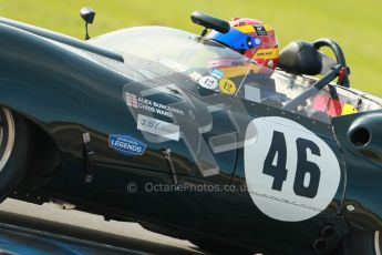 © Octane Photographic Ltd. 2012 Donington Historic Festival. Stirling Moss Trophy for pre-61 sportscars, qualifying. Lister Jaguar Costin - Chris Ward. Digital Ref : 0321cb1d9163