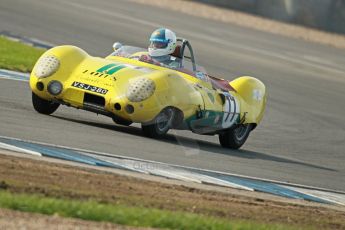 © Octane Photographic Ltd. 2012 Donington Historic Festival. Stirling Moss Trophy for pre-61 sportscars, qualifying. Lotus XI Le Mans - Neil Twyman. Digital Ref : 0321cb1d9180
