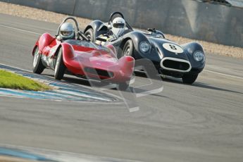 © Octane Photographic Ltd. 2012 Donington Historic Festival. Stirling Moss Trophy for pre-61 sportscars, qualifying. Elva Mk.V - Malcolm Paul, Rick Bourne. Digital Ref : 0321cb1d9183