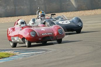 © Octane Photographic Ltd. 2012 Donington Historic Festival. Stirling Moss Trophy for pre-61 sportscars, qualifying. Lotus XI S1 Le Mans - Philip Champion, Sam Stretton. Digital Ref : 0321cb1d9238