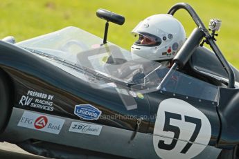 © Octane Photographic Ltd. 2012 Donington Historic Festival. Stirling Moss Trophy for pre-61 sportscars, qualifying. Lola Mk.1 - Peter Rutt, Peter Sugden. Digital Ref : 0321cb1d9248