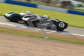 © Octane Photographic Ltd. 2012 Donington Historic Festival. Stirling Moss Trophy for pre-61 sportscars, qualifying. Cooper Monaco T49 - Graeme Dodd. Digital Ref : 0321cb7d0355