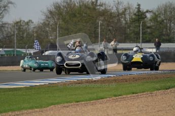 © Octane Photographic Ltd. 2012 Donington Historic Festival. Stirling Moss Trophy for pre-61 sportscars, qualifying. Lister Knobbly - Tony Wood, Barry Cannell. Digital Ref : 0321lw7d0003