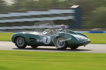 © Octane Photographic Ltd. 2012 Donington Historic Festival. Stirling Moss Trophy for pre-61 sportscars, qualifying. Aston-Martin DBR1 - Wolfgang Friedrichs,David Clark. Digital Ref : 0321lw7d0040