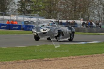 © Octane Photographic Ltd. 2012 Donington Historic Festival. Stirling Moss Trophy for pre-61 sportscars, qualifying. Jaguar D-type - Benjamin Eastick. Digital Ref : 0321lw7d0075