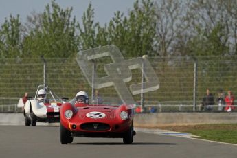 © Octane Photographic Ltd. 2012 Donington Historic Festival. Stirling Moss Trophy for pre-61 sportscars, qualifying. Maserati 250S - Stephen Bond/Keith Fell. Digital Ref : 0321lw7d0144