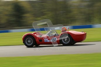 © Octane Photographic Ltd. 2012 Donington Historic Festival. Stirling Moss Trophy for pre-61 sportscars, qualifying. Maserati T61 Birdcage - Alan Minshaw. Digital Ref : 0321lw7d9801