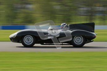 © Octane Photographic Ltd. 2012 Donington Historic Festival. Stirling Moss Trophy for pre-61 sportscars, qualifying. Jaguar D-type, Benjamin Eastick. Digital Ref : 0321lw7d9811