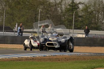 © Octane Photographic Ltd. 2012 Donington Historic Festival. Stirling Moss Trophy for pre-61 sportscars, qualifying. Lister Knobbly - Tony Wood, Barry Cannell. Digital Ref : 0321lw7d9998