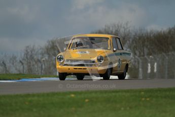 © Octane Photographic Ltd. 2012 Donington Historic Festival. U2TC. Ford Lotus Cortina - Carlos Monteverde, Gary Pearson. Digital Ref : 0323lw7d0529