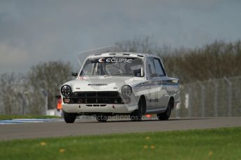 © Octane Photographic Ltd. 2012 Donington Historic Festival. U2TC. Ford Lotus Cortina - James Thorpe, John Griffiths. Digital Ref : 0323lw7d0620