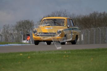 © Octane Photographic Ltd. 2012 Donington Historic Festival. U2TC. Ford Lotus Cortina - Carlos Monteverde, Gary Pearson. Digital Ref : 0323lw7d0637