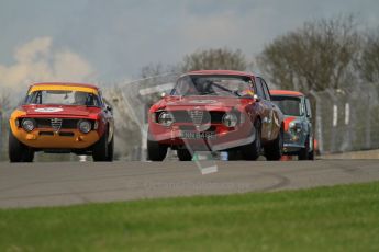 © Octane Photographic Ltd. 2012 Donington Historic Festival. U2TC. Alfa Romeo Giulia Sprint GTA - Paul Halford and Alfa Romeo Giulia Sprint GTA - Alex and Frank Stippler. Digital Ref : 0323lw7d0662