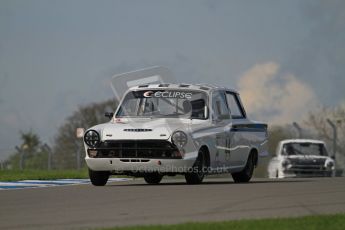 © Octane Photographic Ltd. 2012 Donington Historic Festival. U2TC. Ford Lotus Cortina - James Thorpe, John Griffiths. Digital Ref : 0323lw7d0682