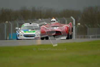 © Octane Photographic Ltd. Donington Park - General Test - 19th April 2012. Ex-Adrian Hall Lotus 10 and Ben Gower/Ben Pitch, Lotus Elise, Britcar MSA British Endurance Championship. Digital ref : 0297lw1d9639