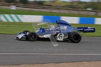 © Octane Photographic Ltd. Donington Park un-silenced general test day, 26th April 2012. John Delane, ex-Jackie Stewart Tyrrell 006, Historic F1 Championship. Digital Ref : 0301lw7d0133