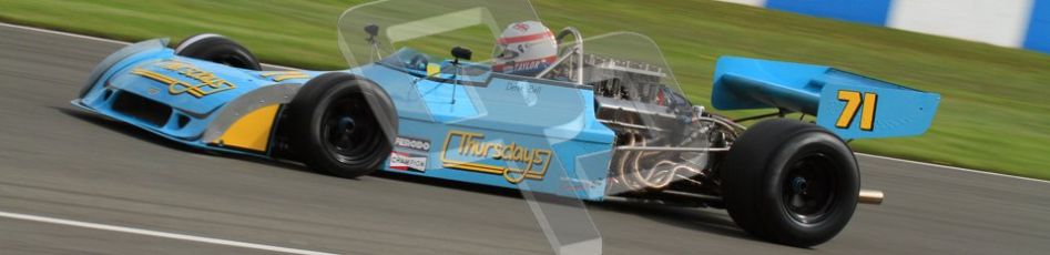 © Octane Photographic Ltd. Donington Park un-silenced general test day, 26th April 2012. Simon Taylor, ex-Derek Bell Chevron B24 F5000. Digital Ref : 0301lw7d0145