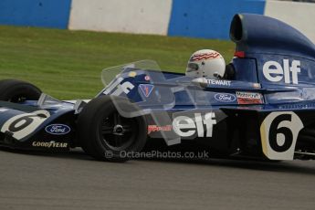 © Octane Photographic Ltd. Donington Park un-silenced general test day, 26th April 2012. John Delane, ex-Jackie Stewart Tyrrell 006, Historic F1 Championship. Digital Ref : 0301lw7d9601